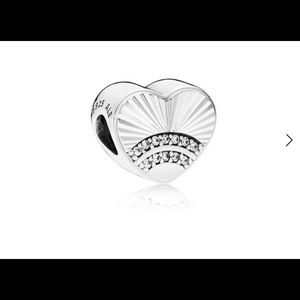 Pandora fan of love charm in sterling silver